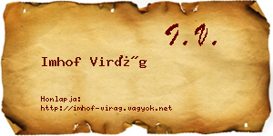 Imhof Virág névjegykártya